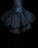 Classy Ball Gown Spaghetti Straps Navy Blue Lace Short Homecoming Dress Summer Hoco Dresses Cocktail Dress HZ1121