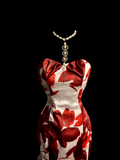 Classy Sheath Strapless Floral Short Homecoming Dress Summer Hoco Dresses Cocktail Dress HZ1121