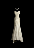 Vintage Bridal Gown Mermaid Sweetheart Ivory Floor Length Wedding Dresses Minimalist Bridal Gowns HZ1121