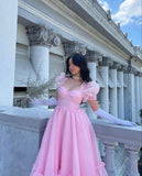 Stunning Ball Gown Sweetheart Pink Long Birthday Dress Party Dress Birthday Outfit HZ1121