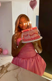 Cute A line Hot Pink Short Summer Birthday Dress Hoco Dress Birthday Outfit 19th Birthday Mini Party Dresses HZ1121