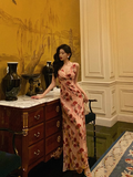 Sexy Sheath V Neckline Floral Pink 18th Birthday Dress Holiday Party Birthday Outfits For Women HZ1121