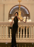Sexy Mermaid High Neckline Black 18th Birthday Dress Long Party Birthday Outfits For Women For Women HZ1121