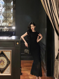 Sexy Mermaid Scoop Neckline Black 21st Birthday Dress Holiday Party Birthday Outfits For Women HZ1121