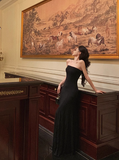 Sexy Mermaid Strapless Black 18th Birthday Dress Floor Length Party Birthday Outfits For Women HZ1121