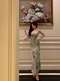 Sexy Mermaid Spaghetti Straps Green 18th Birthday Dress Holiday Party Birthday Outfits For Women HZ1121