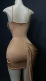 Sexy Mermaid Straps Slit Velvet Prom Dress HZ1022