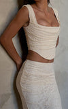 Fast Delivery Two Pieces Ivory Lace Mermaid Prom Evening Dress, HZ0308