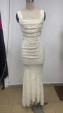 Fast Delivery Two Pieces Ivory Lace Mermaid Prom Evening Dress, HZ0308