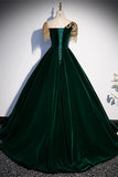 Gorgeous Dark Green A-line Long Formal Gown with Gold High HZ0308