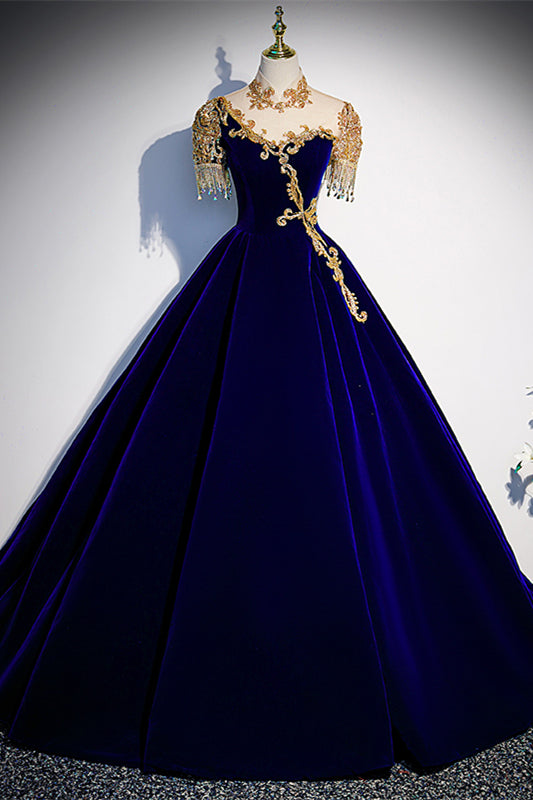 Gorgeous Dark Green A-line Long Formal Gown with Gold High HZ0308