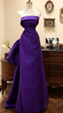 High Quality Purple Strapless Prom Dresses Long Evening Graduation Dress With HZ0308