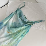 Cute Mermaid Spaghetti Straps Green Long Summer Dress For Women HZ1121