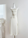 Sexy Mermaid Halter Satin Summer Beach Dress Holiday Party Casual Outfits For Girls HZ1121
