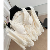Sexy A line Halter Neckline White Lace Summer Dress Holiday Party Outfits For Women HZ1121