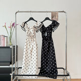 Cute A Line V Neckline Polka Dots Summer Dress Holiday Party Outfits For Women HZ1121