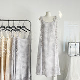Cute A Line Spaghetti Straps Floral Chiffon Summer Dress Holiday Party Outfits For Girls HZ1121