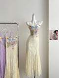 Sexy Mermaid Spaghetti Straps Lace Birthday Party Dress Summer Holiday Outfits For Women HZ1121