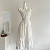 Sexy A Line Straps White Summer Dress Holiday Party Outfits For Women HZ1121