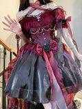 Vintage Ball Gown Off The Shoulder Short Sleeves 16th Burgundy Birthday Dress Lolita Dress Birthday Outfits HZ1121