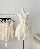 Sexy A line Halter Neckline White Lace Summer Dress Holiday Party Outfits For Women HZ1121