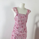 Sexy Sheath Straps Floral Pink Summer Dress Holiday Party Outfits For Women HZ1121
