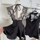 Sexy A Line Halter Neckline Summer Dress Little Black Dress Holiday Party Outfits For Women HZ1121