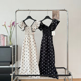 Cute A Line V Neckline Polka Dots Summer Dress Holiday Party Outfits For Women HZ1121