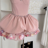 Sexy A line Spaghetti Straps Pink Min Summer Dress Holiday Party Homecoming Dress Birthday Outfits For Teens HZ1121