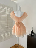 Cute A Line V Neckline Layers Summer Dress Holiday Party Outfits For Girls HZ1121
