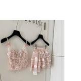 Sexy A line Spaghetti Straps 2 Pieces Pink Summer Dress Holiday Dresses Party Outfits For Women HZ1121