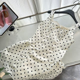 Sexy Ball Gown Square Neckline Satin Ivory Polka Dots Short Summer Dress Holiday Party Outfits For Women HZ1121