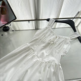 Sexy A Line Straps White Summer Dress Holiday Party Outfits For Women HZ1121