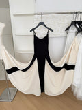 Sexy A line Spaghetti Straps Black Midi Summer Dress Holiday Party Black Birthday Outfits For Women HZ1121