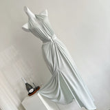 Sexy A line Halter Light Green Backless Summer Dress Holiday Party Dress Birthday Outfits For Teens HZ1121