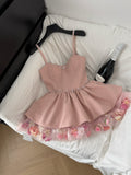 Sexy A line Spaghetti Straps Pink Min Summer Dress Holiday Party Homecoming Dress Birthday Outfits For Teens HZ1121