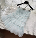 Sexy A line Halter Blue Tulle Min Summer Dress Holiday Party Homecoming Dress Birthday Outfits For Teens HZ1121