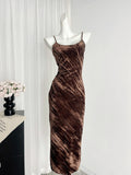 Sexy Mermaid Spaghetti Straps Velvet Green Summer Dress Holiday Party Outfits For Women HZ1121