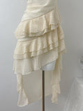 Cute High Low Square Neckline Ruffles Summer Dress Holiday Party Outfits For Women HZ1121