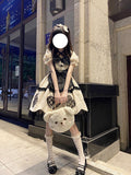 Cute Ball Gown Short Sleeves 16th Birthday Dress Lolita Dress Champagne Birthday Outfits HZ1121