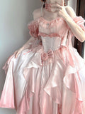 Sexy Ball Gown Off The Shoulder Short Sleeves 16th Pink Birthday Dress Lolita Dress Birthday Outfits HZ1121