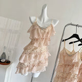 Cute A Line Spaghetti Straps Pink Sequin Casual Dress Summer Short Holiday Dresses HZ1121