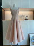 Cute A Line Square Neckline Satin Ruffles Summer Dress Holiday Party Outfits For Girls HZ1121