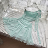 Cute A line One Shoulder Green Chiffon Short Summer Dress Holiday Party Birthday Outfits HZ1121