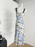 Sexy Sheath Straps Floral Summer Dress Holiday Party Birthday Outfits For Women HZ1121