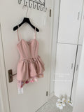 Sexy A line Spaghetti Straps Pink Min Summer Dress Holiday Party Homecoming Dress Birthday Outfits For Teens HZ1121