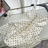 Sexy Ball Gown Square Neckline Satin Ivory Polka Dots Short Summer Dress Holiday Party Outfits For Women HZ1121