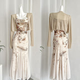 Sweet Mermaid 2 Piece Long Women Summer Holiday Holiday Dresses HZ1121