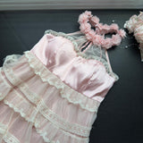 Cute A Line Square Halter Lace Summer Dress Holiday Party Outfits For Girls HZ1121