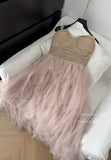 Cute A Line Straps Lace Ruffles Summer Dress Holiday Party Outfits For Girls HZ1121